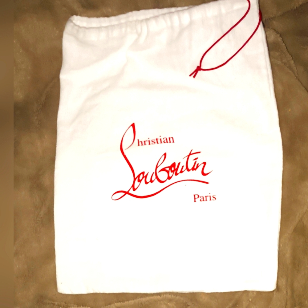 Christian Louboutin White Dust Bag with Red Logo